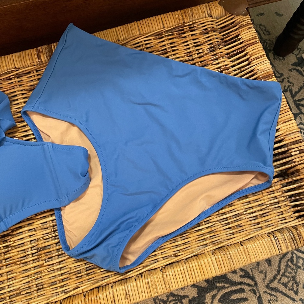 J. Crew Factory Blue Ruffle Bikini Set - Picture 2 of 4
